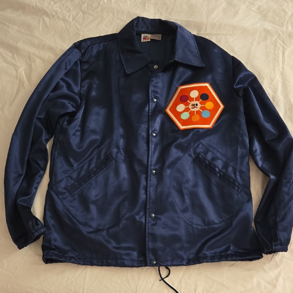 Ebbets Field Flannels Navy Satin Jacket From Saquatch Music Festival 2014